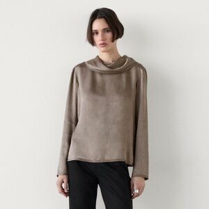 Massimo Dutti NWT flowing shirt with draped neckline